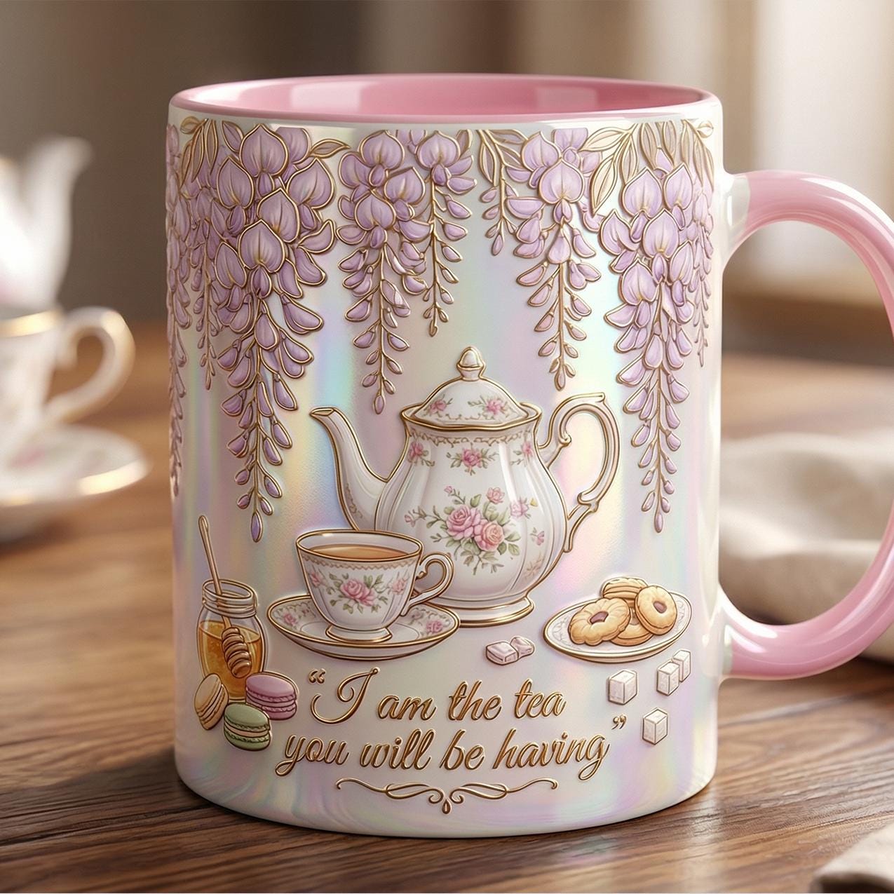 I Am The Tea You Will Be Having Accent Mug, Bookish Tea Lover Mug, Romance Reader Gift, Faux 3D Effect - image 4