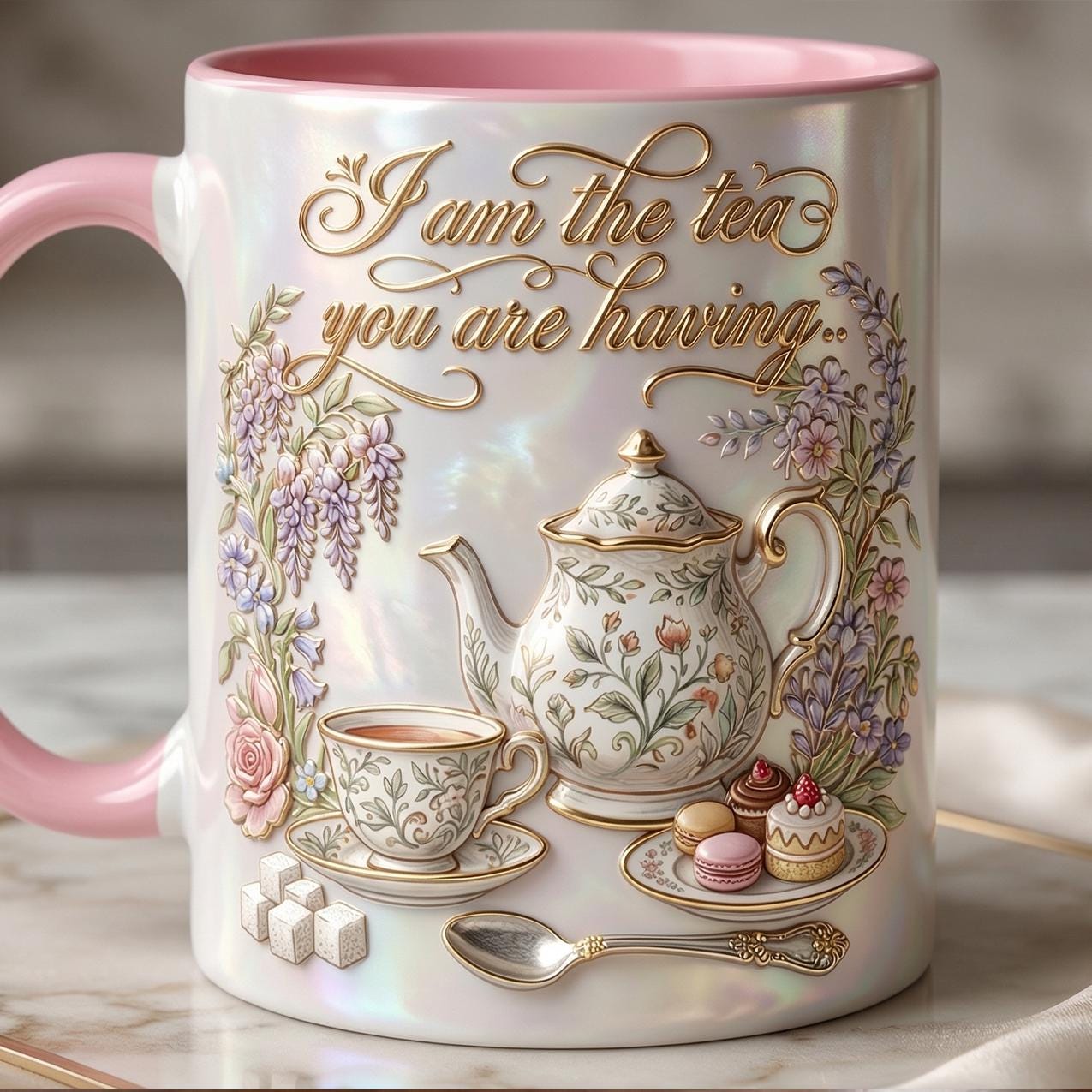 I Am The Tea That You Are Having Accent Mug, Bookish Tea Lover Mug, Romance Reader Gift, Faux 3D Effect - image 6