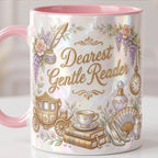 Dearest Gentle Reader Accent Mug, Bookish Tea Lover Mug, Romance Reader Gift, Faux 3D Effect - image 2