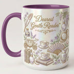 Dearest Gentle Reader Faux 3D Effect Accent Mug, Bookish Tea Lover Cup, Romance Reader Giff