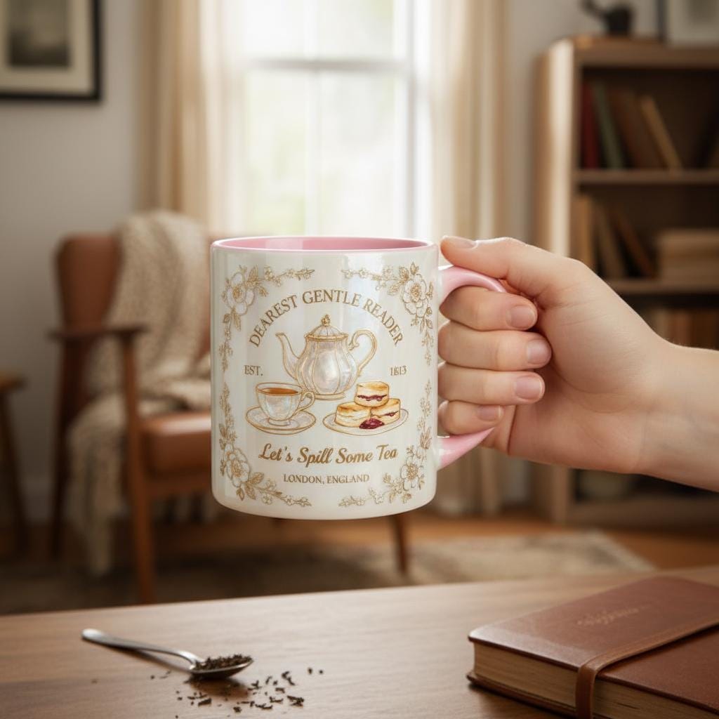 Dearest Gentle Reader Mug, Drama Tv Series Quote Coffee Mug, Sarcastic British Humor Cup - image 2