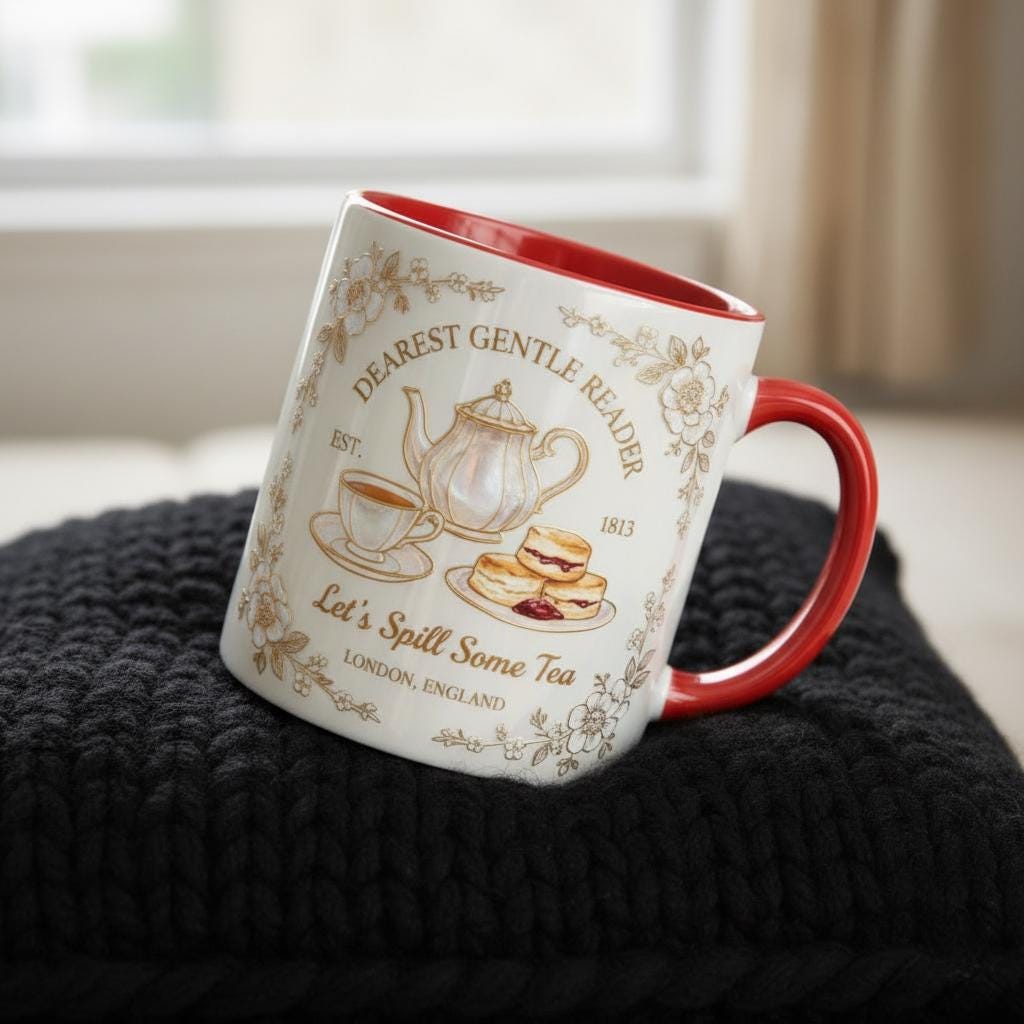 Dearest Gentle Reader Mug, Drama Tv Series Quote Coffee Mug, Sarcastic British Humor Cup - image 3
