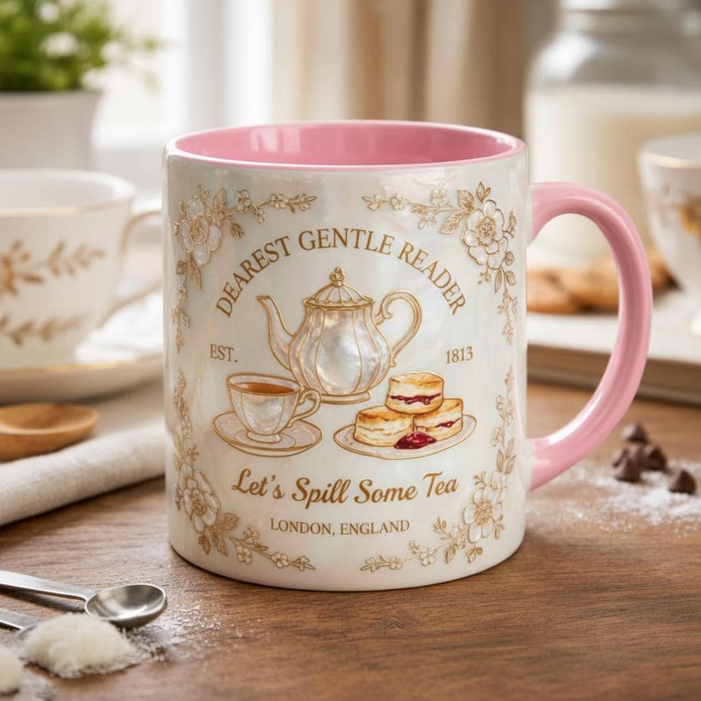 Dearest Gentle Reader Mug, Drama Tv Series Quote Coffee Mug, Sarcastic British Humor Cup