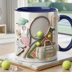 Personalized Tennis Faux 3D Effect Accent Mug, Cute Tennis Coffee Cup, Gift For Tennis Lover - image 2