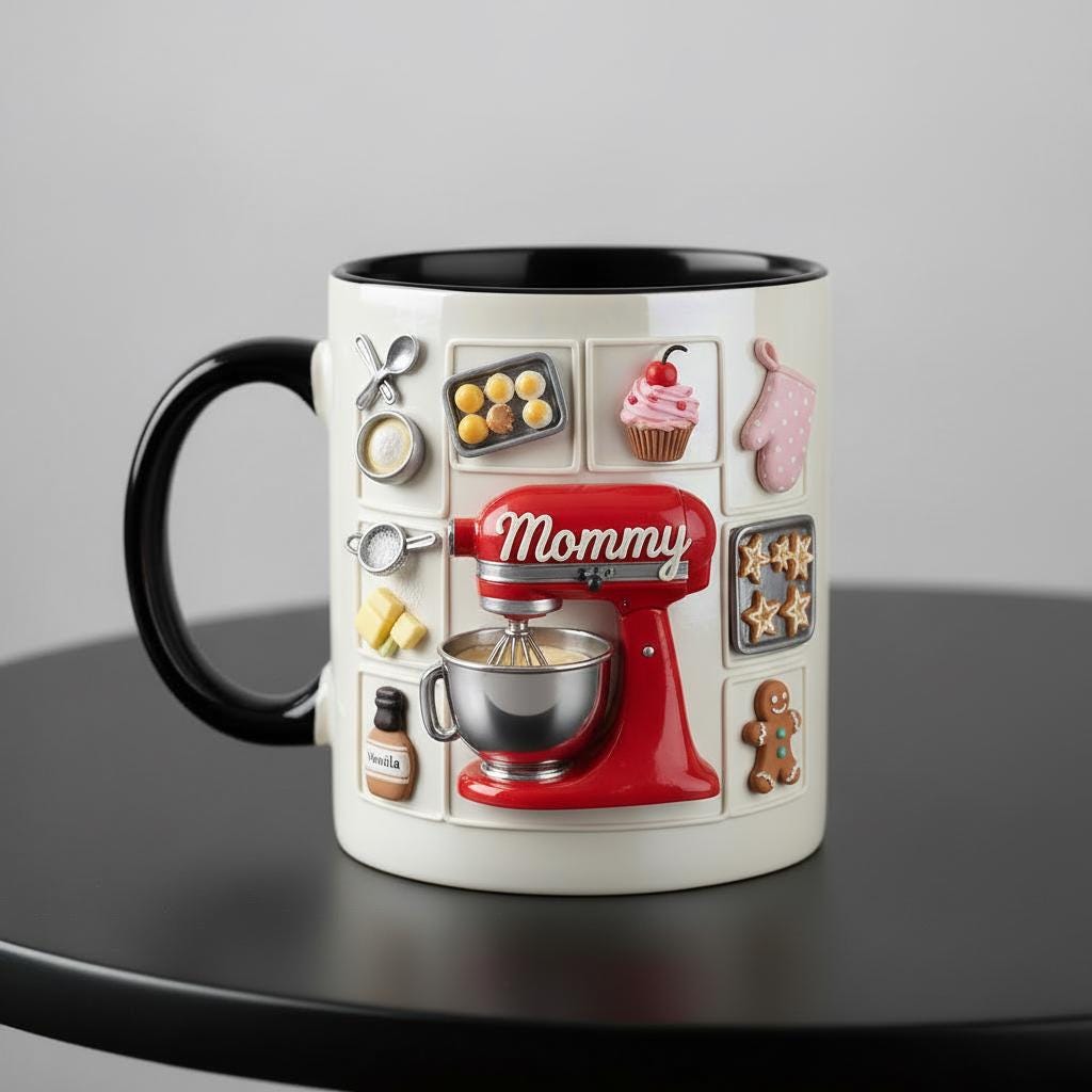 Personalized Baking Mug, Custom Name Cooking Lover Coffee Cup, for Men Women, Mothers Day Gift
