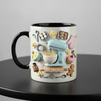 Personalized Baking Mug, Custom Name Cooking Lover Coffee Cup, Mothers Day Gift