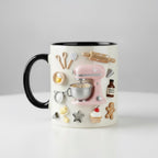 Personalized Baking Mug, Custom Name Cooking Lover Coffee Cup, for Men Women, Mothers Day Gift