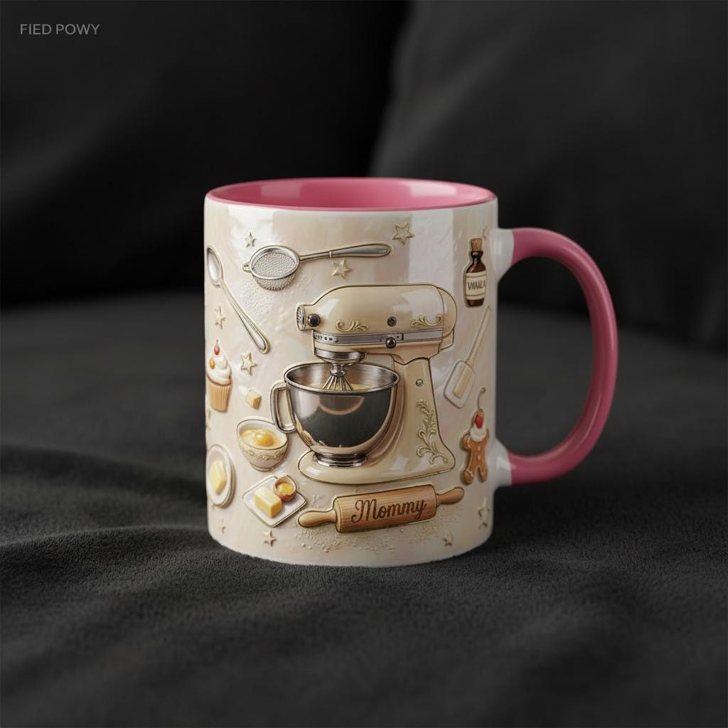 Personalized Baking Mug, Custom Name Cooking Lover Coffee Cup, for Men Women, Mothers Day Gift - image 2