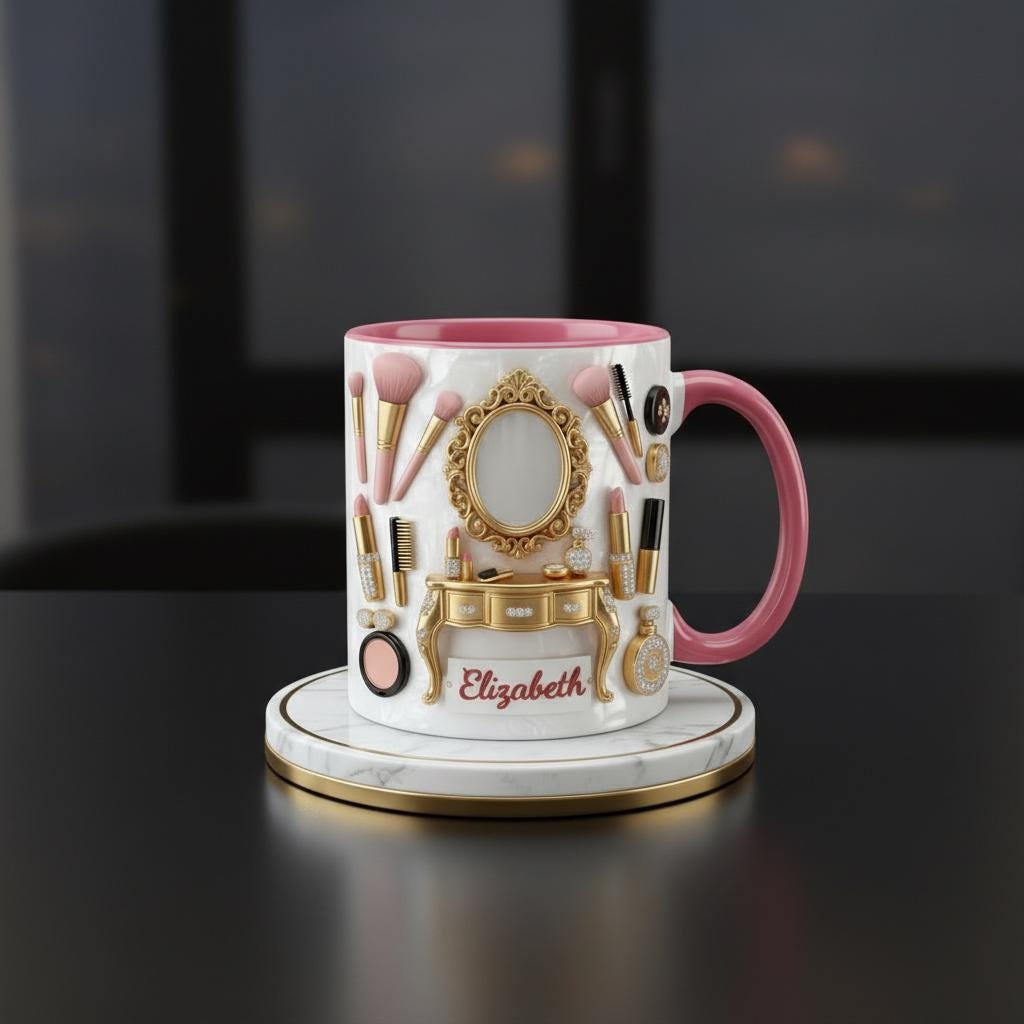 Custom Makeup Lover Mug, Personalized Beauty Lover Cup, Makeup Artist Gift, Mothers Day Gift