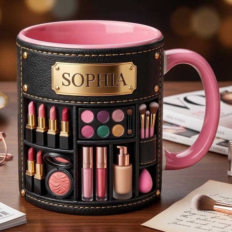Custom Makeup Lover Mug, Personalized Beauty Makeup Artist Accent Mugs, Mothers Day Gift