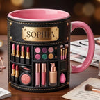 Custom Makeup Lover Mug, Personalized Beauty Makeup Artist Accent Mugs, Mothers Day Gift