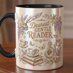 Dearest Gentle Reader Acent Mug,  Faux 3D Effect, Bookish Tea Lover Gift, Romance Reader Accent Mug - image 3