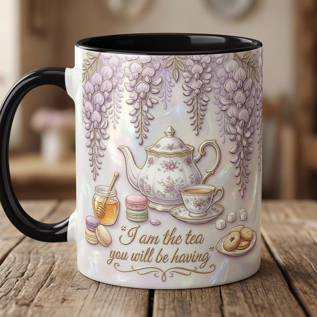 I Am The Tea That You Are Having Faux 3D Accent Mug, Bookish Tea Lover Gift, Romance Reader Accent Mug, BookTok Cup - image 5