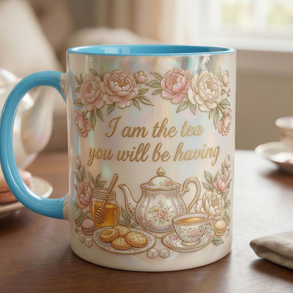 I Am The Tea That You Are Having Accent Mug, Bookish Tea Lover Gift, Romance Reader Accent Mug, Faux 3D Effect - image 6
