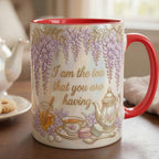 I Am The Tea That You Are Having Accent Mug, Faux 3D Effect Bookish Tea Lover Gift, Romance Reader Accent Mug - image 2