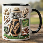 Personalized Golf Mug, Custom Name Golfer Coffee Mug, Sports Lover, Gift for Him