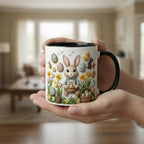 Personalized Bunny Easter Mug, Custom Name Easter Eggs Coffee Mugs, Cute Rabbit Easter Day Cup - image 3