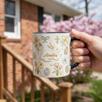 Personalized Bunny Easter Mug, Custom Name Easter Eggs Coffee Mugs, Retro Cute Rabbit Easter Day Cup - image 2
