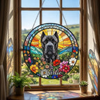 Personalized Cane Corso  Dog Portrait Stained Glass Suncatcher, Custom Pet Memorial Stained Glass Photo Suncatcher,Dog Loss Keepsake - image 4