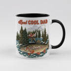 Personalized Fishing Dad Mug, Custom Name Grandpa Accent Coffee Cup, Reel Cool Dad Mugs