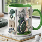 Personalized Golf Accent Mug, Golf Accent Mug, Golf Lover Coffee Cup, Father's Day Gift For Dad Grandpa, Faux 3D Effect Cup - image 4