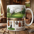 Custom Name Golf Faux 3D Accent Mug, Golf Accent Mug, Golf Lover Coffee Cup, Father's Day - image 2