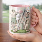 Personalized Golf Accent Mug, Golf Accent Mug, Golf Lover Coffee Cup, Mother's Day Gift, Faux 3D Effect - image 3