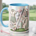 Personalized Golf Accent Mug, Golf Accent Mug, Golf Lover Coffee Cup, Mother's Day Gift, Faux 3D Effect - image 6