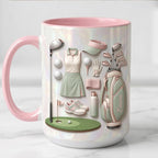 Personalized Golf Faux 3D Accent Mug, Girl Golf Lover Mug, Gift for Her