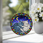 Custom Cat Stained Glass Suncatcher, British Shorthair Cat Couples Window Hanging Glass Ornament,  Gift for Couple, Wife, Husband - image 4