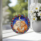 Custom Cat Stained Glass Suncatcher, Persian Cat Couples Window Hanging Glass Ornament,  Gift for Couple, Wife, Husband - image 4