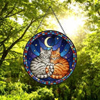 Custom Cat Stained Glass Suncatcher, American Shorthair Cat Couples Window Hanging Glass Ornament,  Gift for Couple, Wife, Husband - image 5