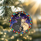Custom Cat Stained Glass Suncatcher, Oriental Shorthair Cat Couples Window Hanging Glass Ornament,  Gift for Couple, Wife, Husband - image 2