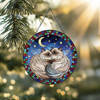 Custom Cat Stained Glass Suncatcher, Himalayan cats Couples Window Hanging Glass Ornament,  Gift for Couple, Wife, Husband - image 2