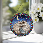 Custom Cat Stained Glass Suncatcher, Himalayan cats Couples Window Hanging Glass Ornament,  Gift for Couple, Wife, Husband - image 4