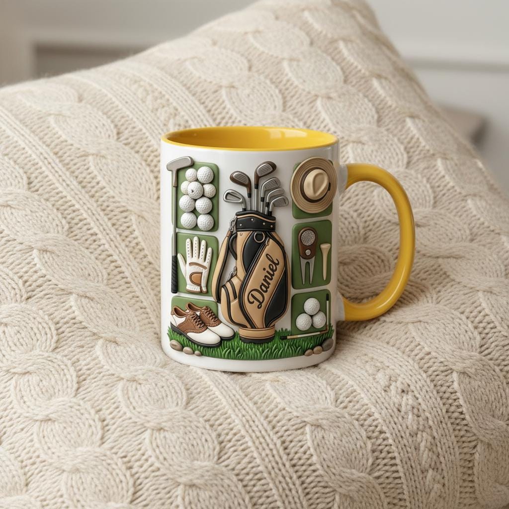 Personalized Golf Lover Mug, Custom Golfer Coffee Mug, Sports Gift for Him Her - image 3