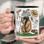 Personalized Golf Lover Mug, Custom Golfer Coffee Mug, Sports Gift for Him Her
