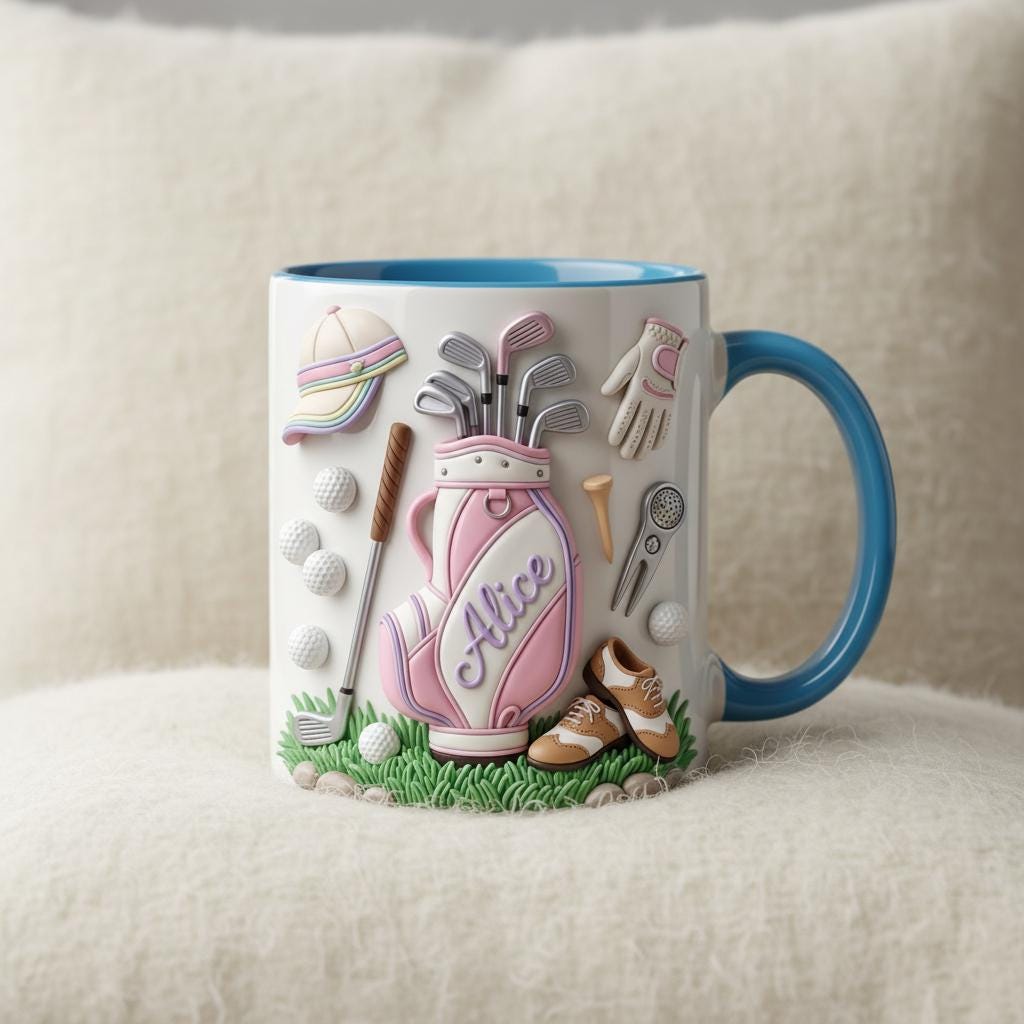 Personalized Golf Lover Mug, Custom Golfer Coffee Mug, Sports Gift for Her - image 3