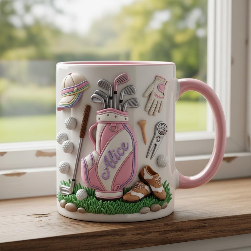 Personalized Golf Lover Mug, Custom Golfer Coffee Mug, Sports Gift for Her - image 2