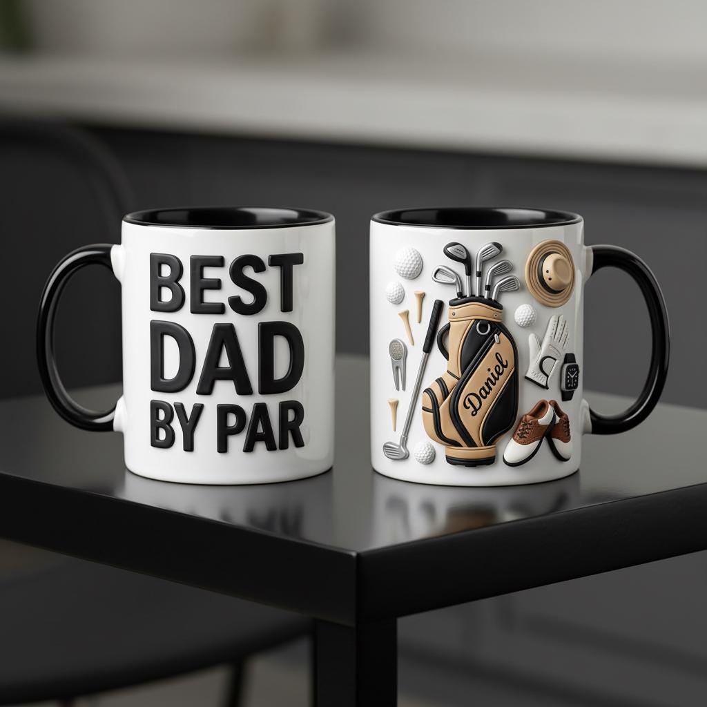 Personalized Golf Lover Mug, Custom Golfer Coffee Mug, Gift for Dad Grandpa