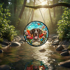 Custom German Shorthaired Pointer Portrait Stained Glass Suncatcher,  Dog Memorial, Custom Dog Portrait from Photo, Sympathy Gifts - image 5