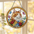 Custom Maine Coon  Cat Portrait Stained Glass Suncatcher, Pet Memorial Stained Glass Suncatcher, Cat Memorial Gift, Cat Loss, Pet Loss Gift - image 5