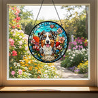 Custom Australian Shepherd Dog  Portrait Stained Glass Suncatcher, Stained Glass Dog Memorial,Custom Dog Portrait from Photo, Sympathy Gifts - image 3