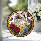 Custom Ragdoll Cat Portrait Stained Glass Suncatcher, Pet Memorial Stained Glass Suncatcher, Cat Memorial Gift, Cat Loss, Pet Loss Gift - image 4