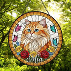 Custom Persian  Cat Portrait Stained Glass Suncatcher, Pet Memorial Stained Glass Suncatcher, Cat Memorial Gift, Cat Loss, Pet Loss Gift - image 5