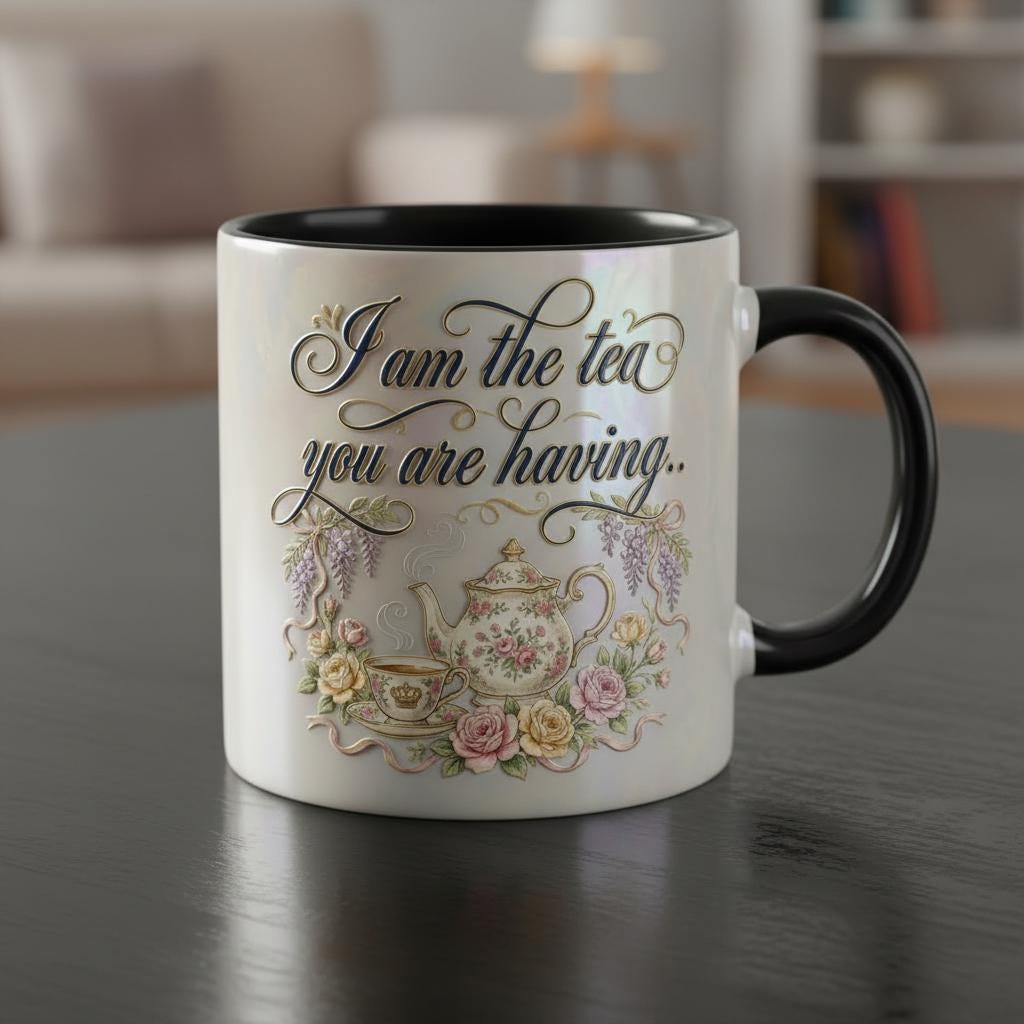 I Am The Tea You Will Be Having Mug, Bookish Romance Reader Accent Cup, Gift For Book Lover - image 3