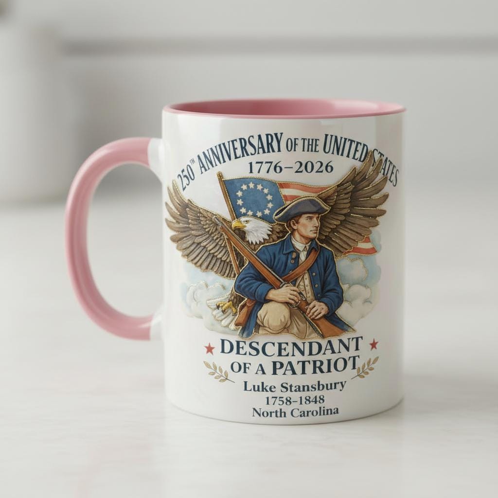 Personalized 250th Anniversary United States Mug, Descendant of a Patriot 1776–2026 Coffee Cup, Historic American Heritage Gift - image 3