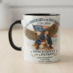 Personalized 250th Anniversary United States Mug, Descendant of a Patriot 1776–2026 Coffee Cup, Historic American Heritage Gift - image 2