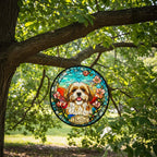 Custom Shih Tzu  dog Portrait Stained Glass Suncatcher, Stained Glass Dog Memorial, Custom Dog Portrait from Photo, Sympathy Gifts - image 4