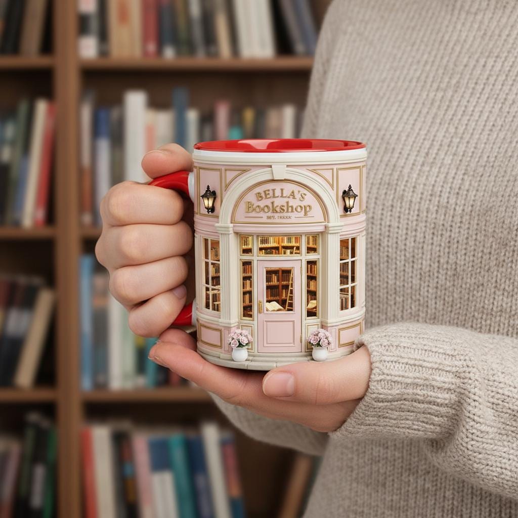 Personalized Bookshop Coffee Cup, Custom Book Lover Accent Mug, Librarian Reader Gift - image 4